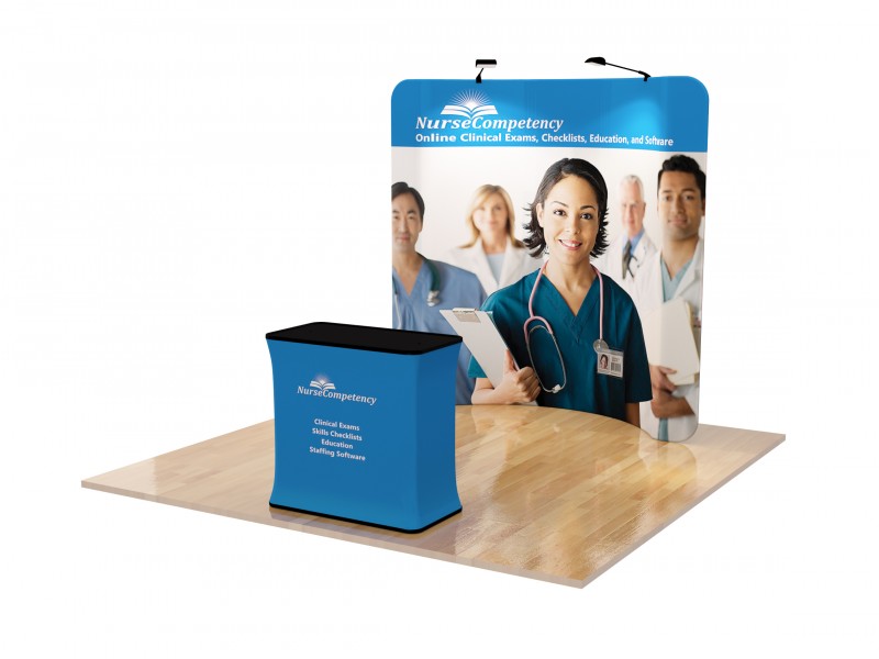 Curved tension fabric trade show display