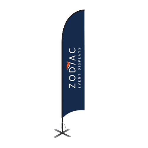 Custom feather flag banner with zodiac logo - large outdoor display