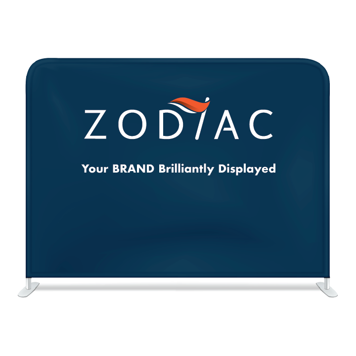 Zodiac branded 10' Straight Tension Fabric Wall