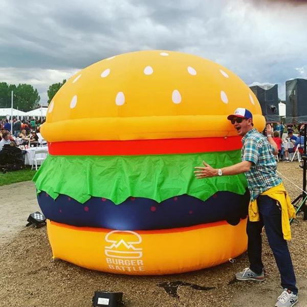 Custom Inflatable Burger used for Denver Burger Bash.