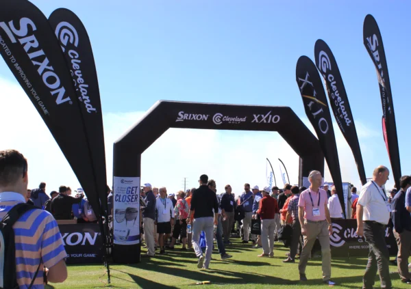 Inflatable Arch and Teardrop Banners used at Golf Event in Florida.