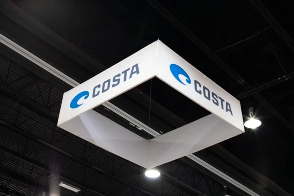 Square Hanging Banner used over Costa Del Mar fishing event.