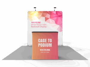 Waveline 8ft Straight tension fabric trade show display kit