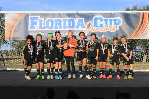 Mesh Vinyl Banners used for The Florida Cup soccer goal photo opportunity signage.