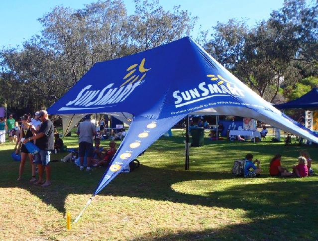 Jumbo Star Tent used at bike event.
