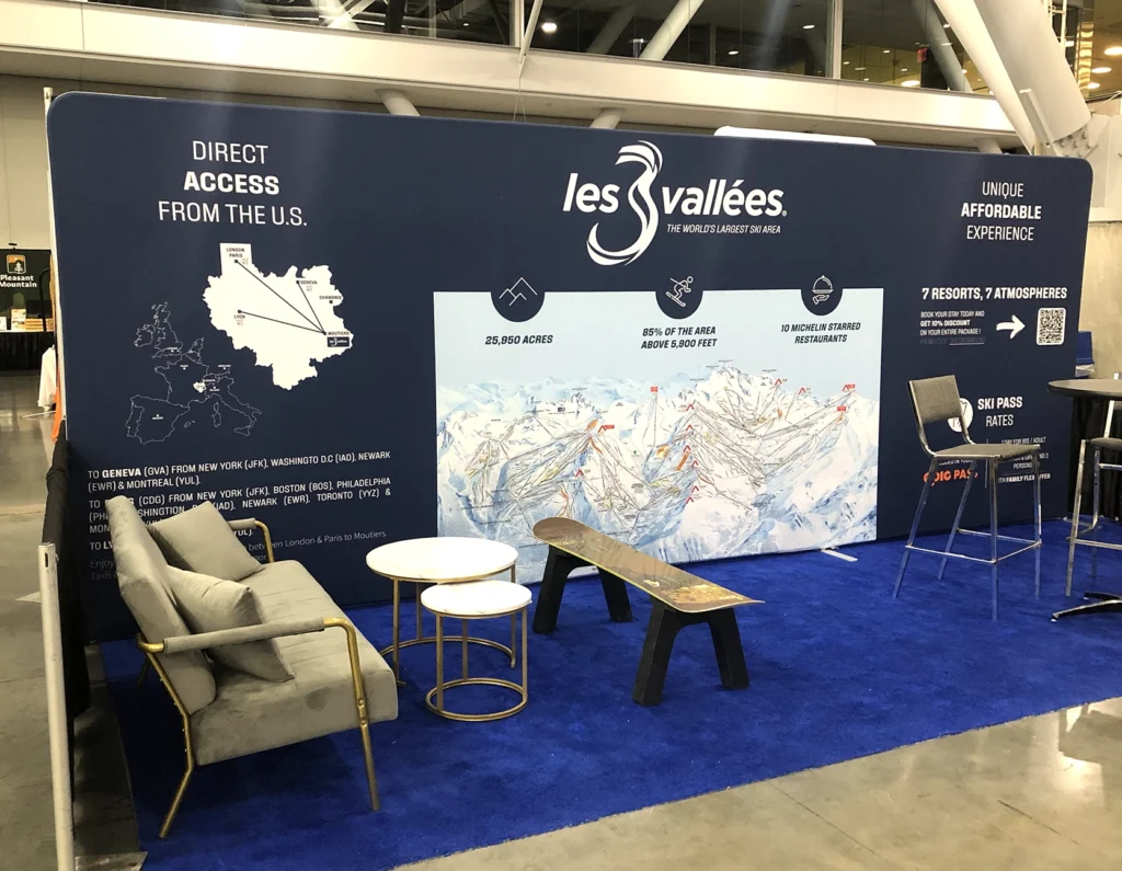 Straight Tension Backwall used at Les3Valles ski event.