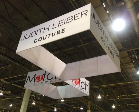 Square Hanging Banner used over Match Eyewear tradeshow.