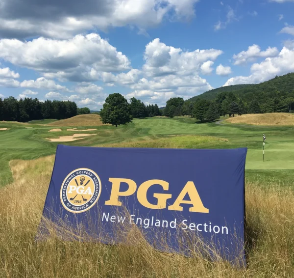 New England Section PGA Ex-Up Banner used at golf event.