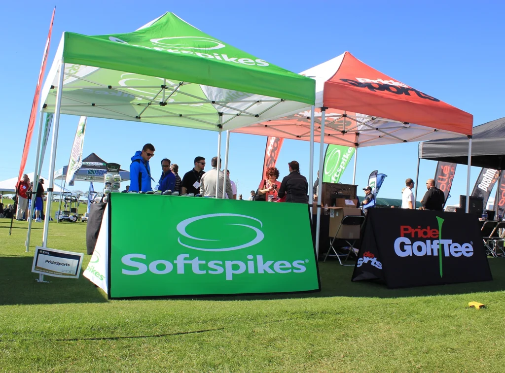 Rectangle Sideline Pop-up A-Frame used for Softspikes golf event.