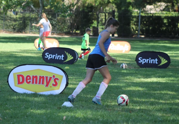 Horizontal A-Frame Banner used for Sprint sponsorship signage at soccer event.