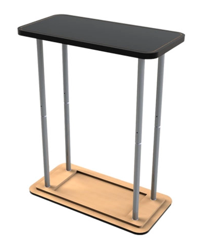 Hardware photo of square tension podium.