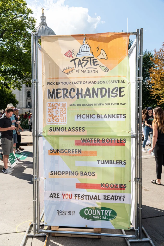 Mesh Vinyl Banners used for directional signage at the Madison Marathon.