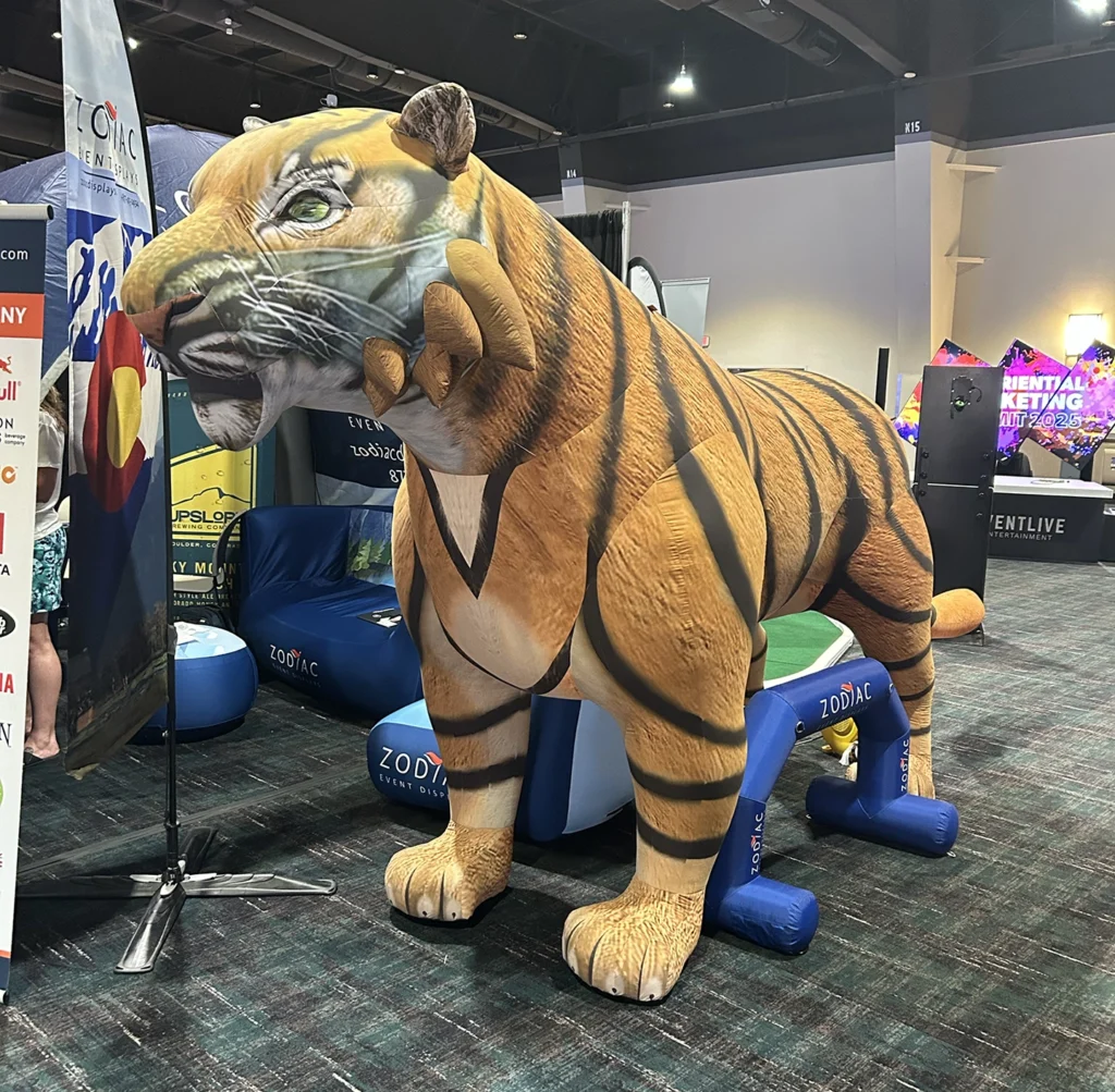 Custom Inflatable Tiger used for Experiential Marketing Summit in Las Vegas.