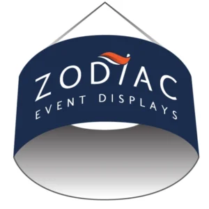 Circle Hanging Banner rendering of Zodiac Event Displays.