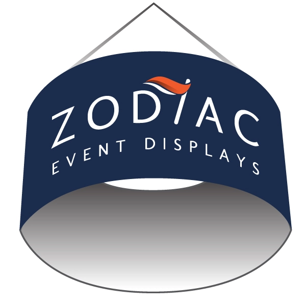 Circle Hanging Banner rendering of Zodiac Event Displays.