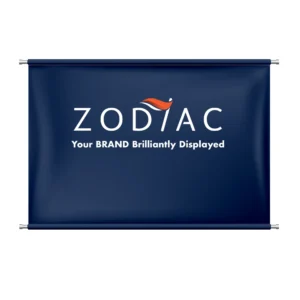 Custom Fabric Banner branded for Zodiac Event Displays.