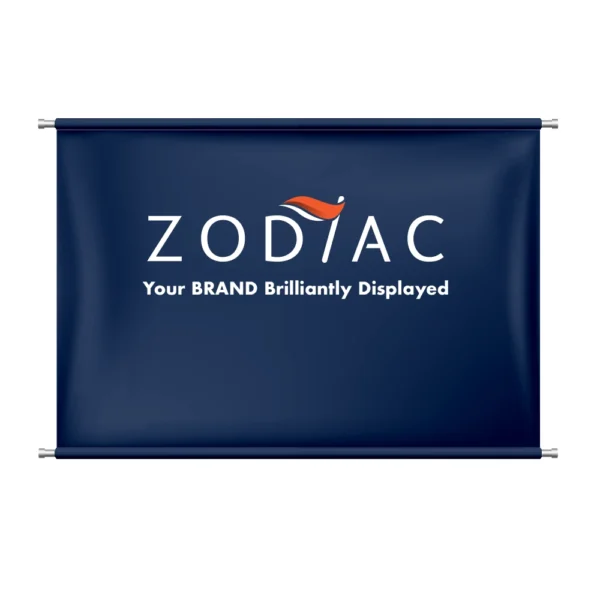 Custom Fabric Banner branded for Zodiac Event Displays.