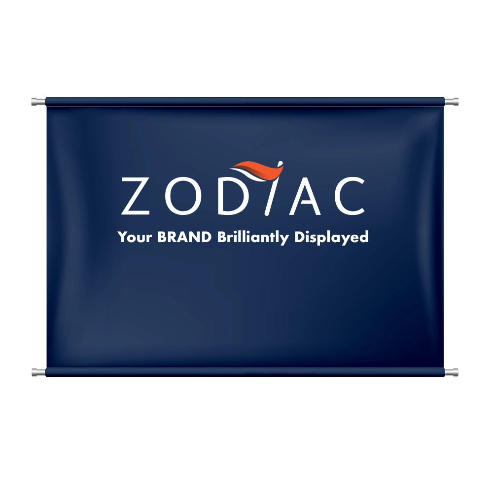 Custom Fabric Banner branded for Zodiac Event Displays.