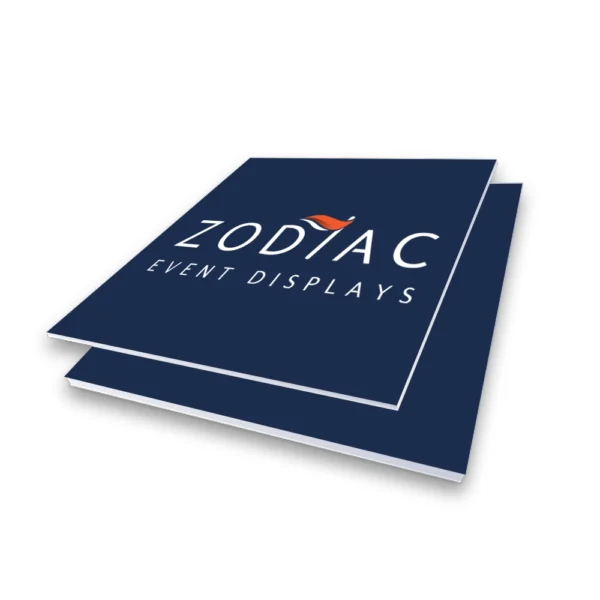 Foam core sign rendering of Zodiac Event Displays.