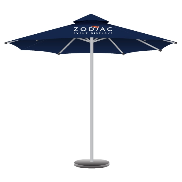 Market Umbrella branded for Zodiac Event Displays.