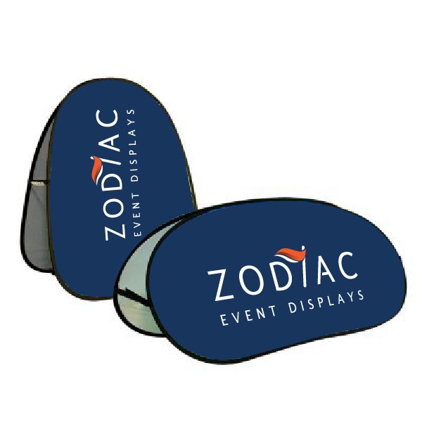 Horizontal and Vertical A-Frame Banner rendering of Zodiac Event Displays