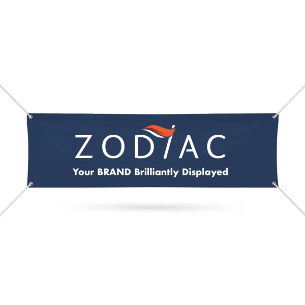 Custom Vinyl Banner branded for Zodiac Event Displays