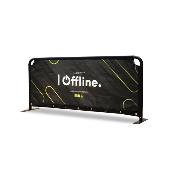 Branded barricade sample great for outdoor events