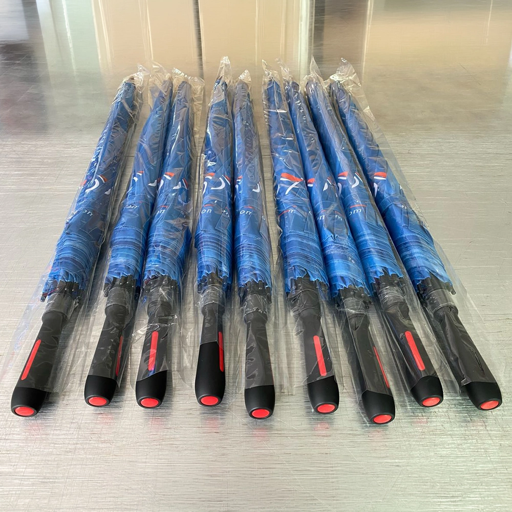 Custom Golf Umbrellas closed in the bag.