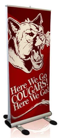 Outdoor Retractable Banner Stand used at Cougars school event.