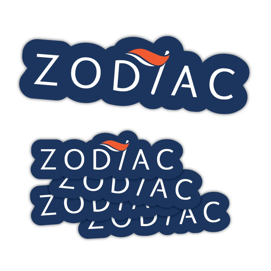 Custom adhesive branded for Zodiac Displays
