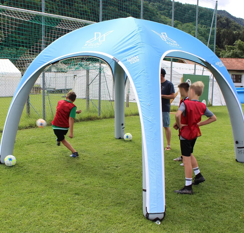 Inflatable Air Tent used at kids' soccer event.