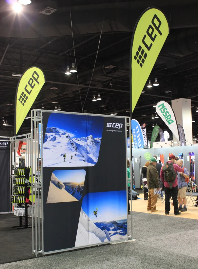 Flying banners used at CEP running trade show