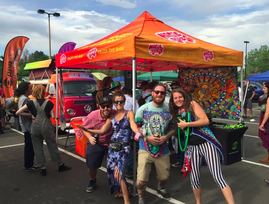 Pop-up Tent and Wing Banners used at O.Pen Vape cannabis event.