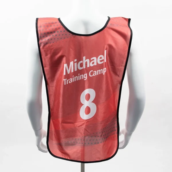 Adult Sports Bibs used for Running, Sk, Snowboard, or any competitive action sports. Back side.
