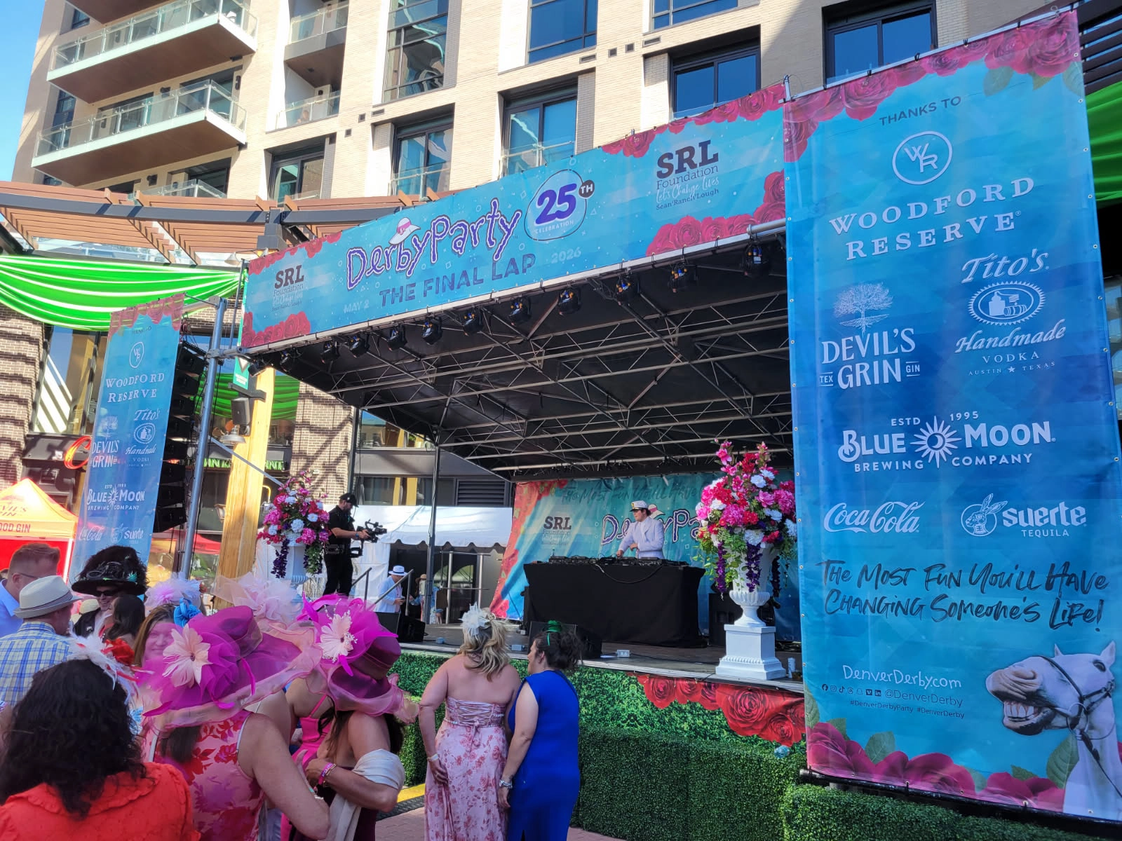 Mesh Vinyl Banners used for the Denver Derby Party stage signage.