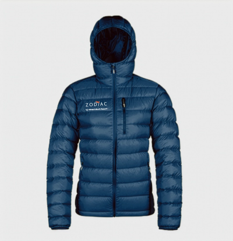 Puffy jacket branded for Zodiac Event