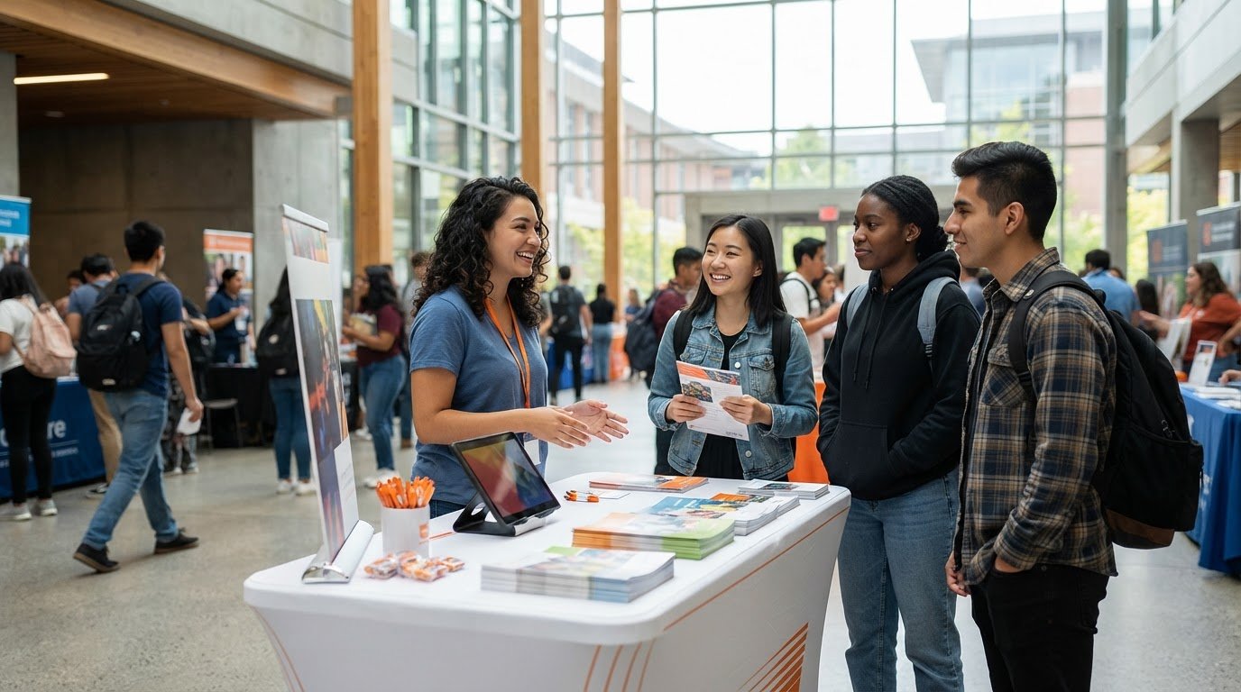 University Recruitment Fair Table Display: Design a Standout Campus Setup